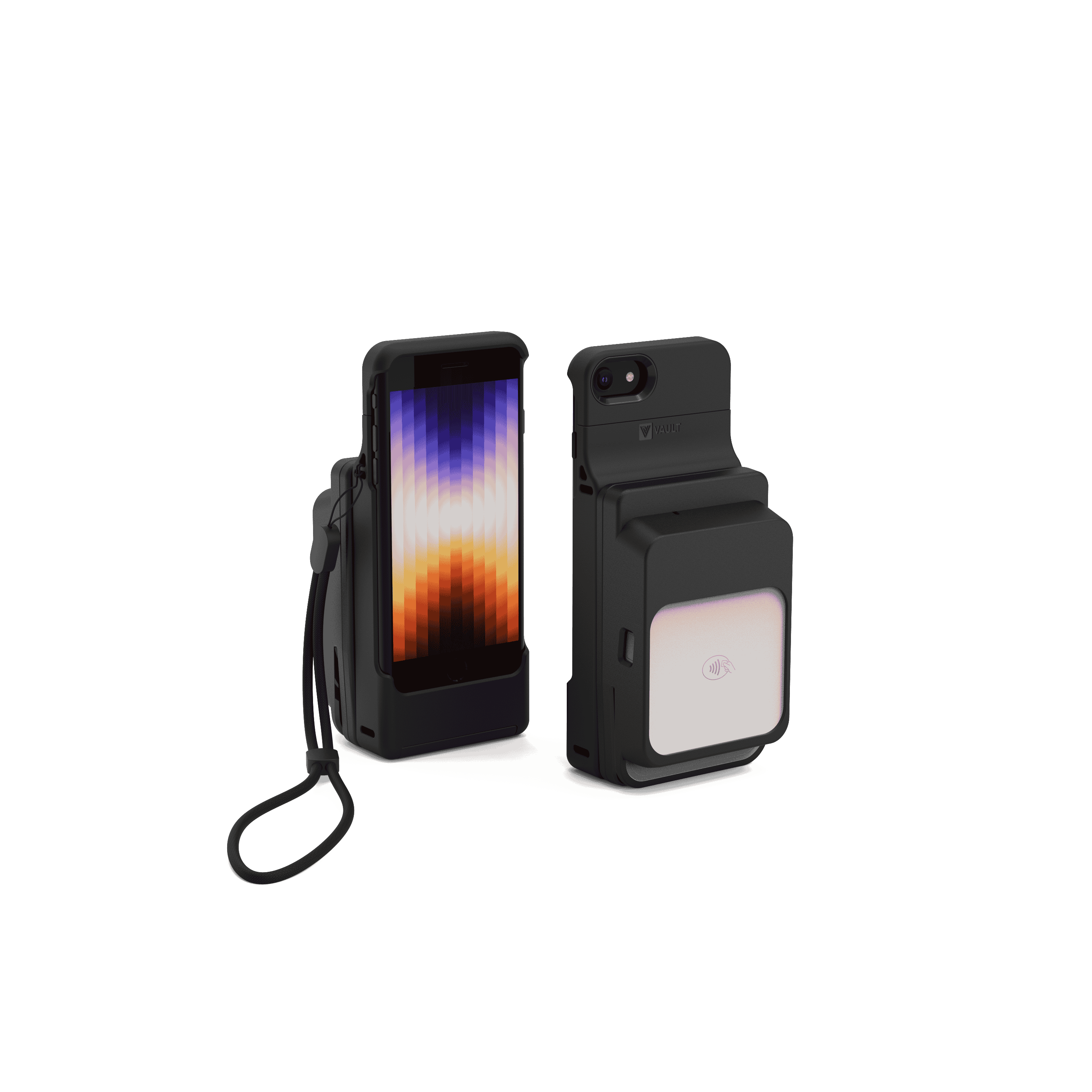 Vault Connect System mPOS Case for iPhone SE (2nd and 3rd Gen) with Stripe M2 Reader Adapter, Black