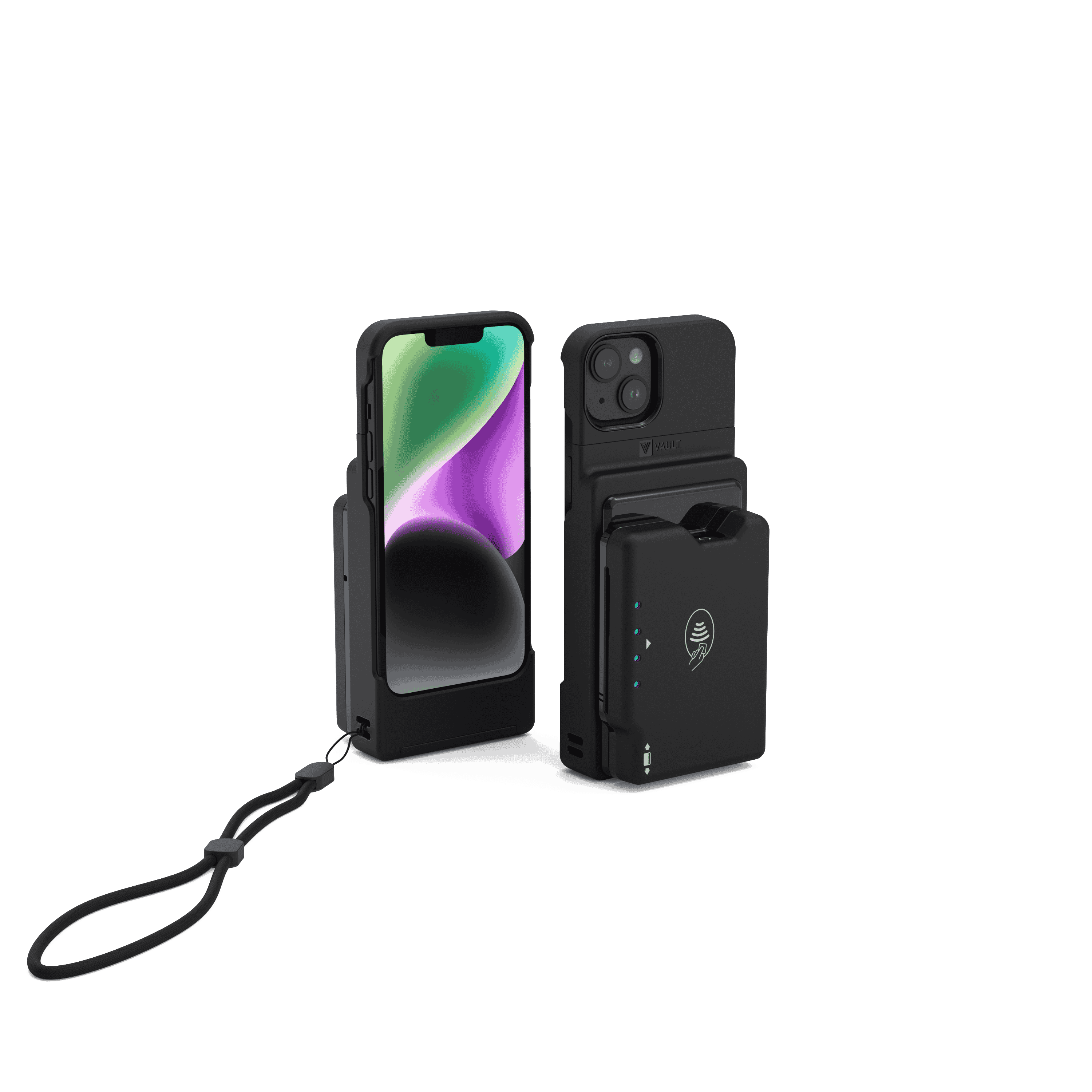 Vault Connect System Case for iPhone 14/13/12 with BBPOS Chipper 3X BT Adapter, Black