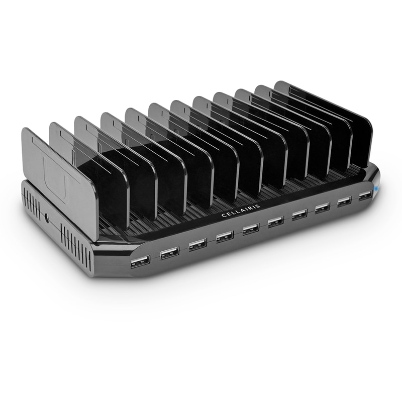 Cellairis 10-Port Charge Station with 6 USB-C and 4 USB-A Ports, 96W, Black