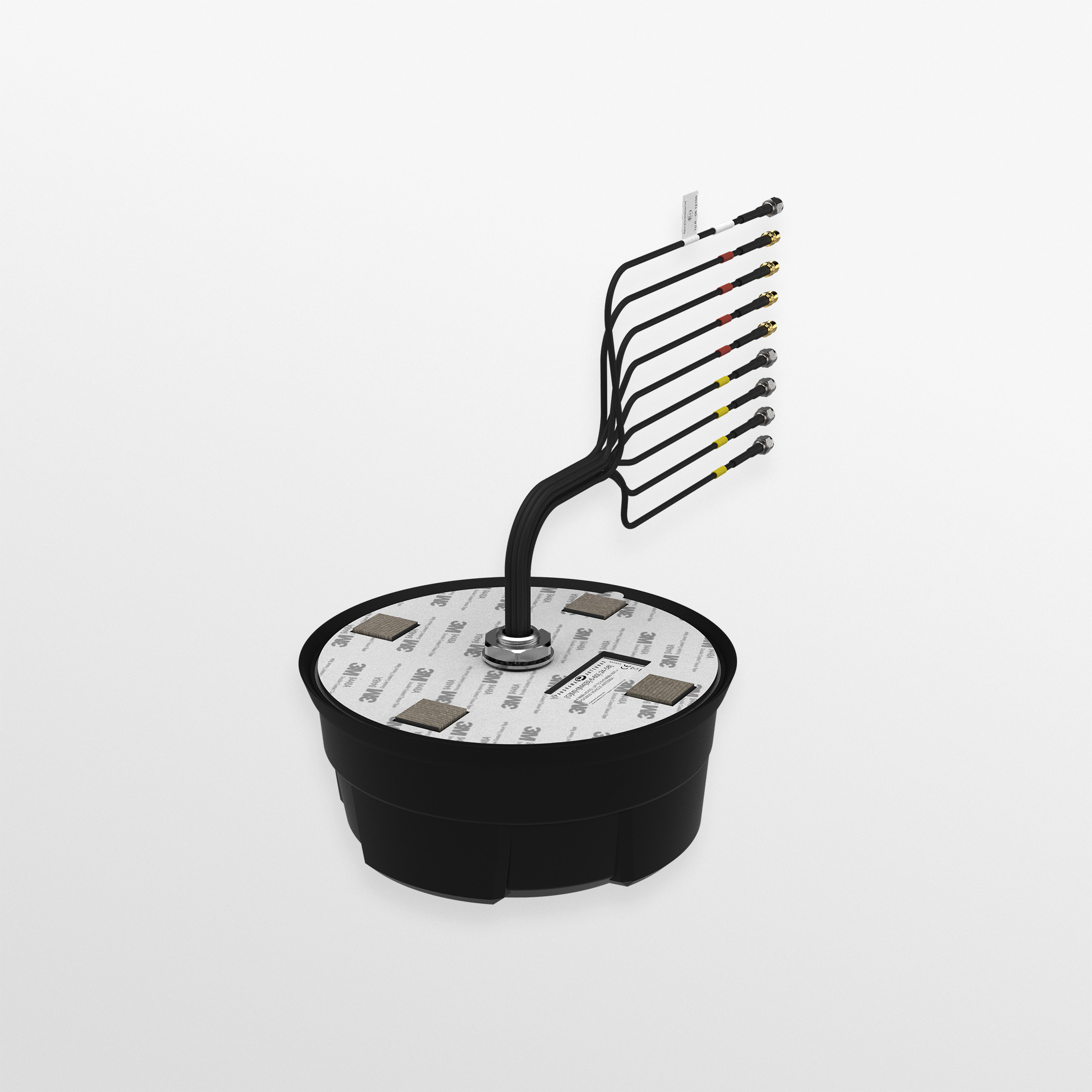 Black Panorama Mako LG-IN2445-1 7-in-1 5G dome antenna with short 1 m fitted cables. — view 4