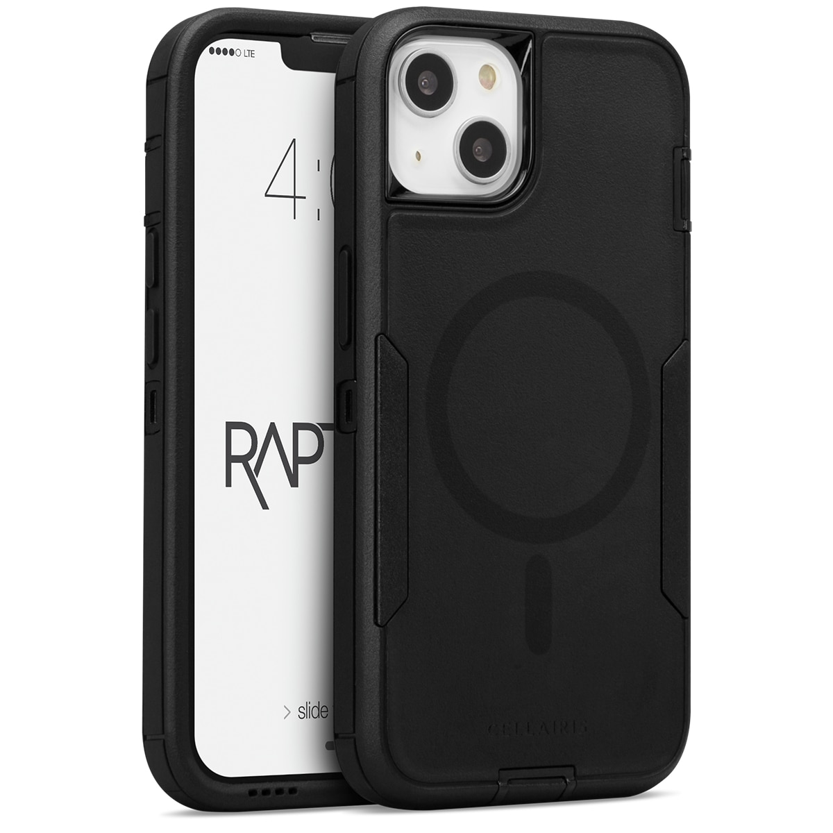 Cellairis Rapture Rugged Case for iPhone 17e, 16e, 14 and 13 in Black with MagSafe
