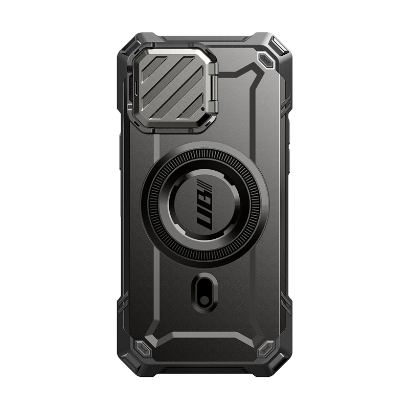 SUPCASE Unicorn Beetle Mag XT MagSafe Case for iPhone 15 Pro Max (6.7-inch) with Camera Cover Kickstand, Black