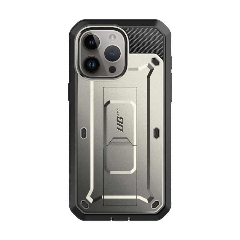 SUPCASE Unicorn Beetle Pro Rugged Case with Holster for iPhone 15 Pro, Titan Gray