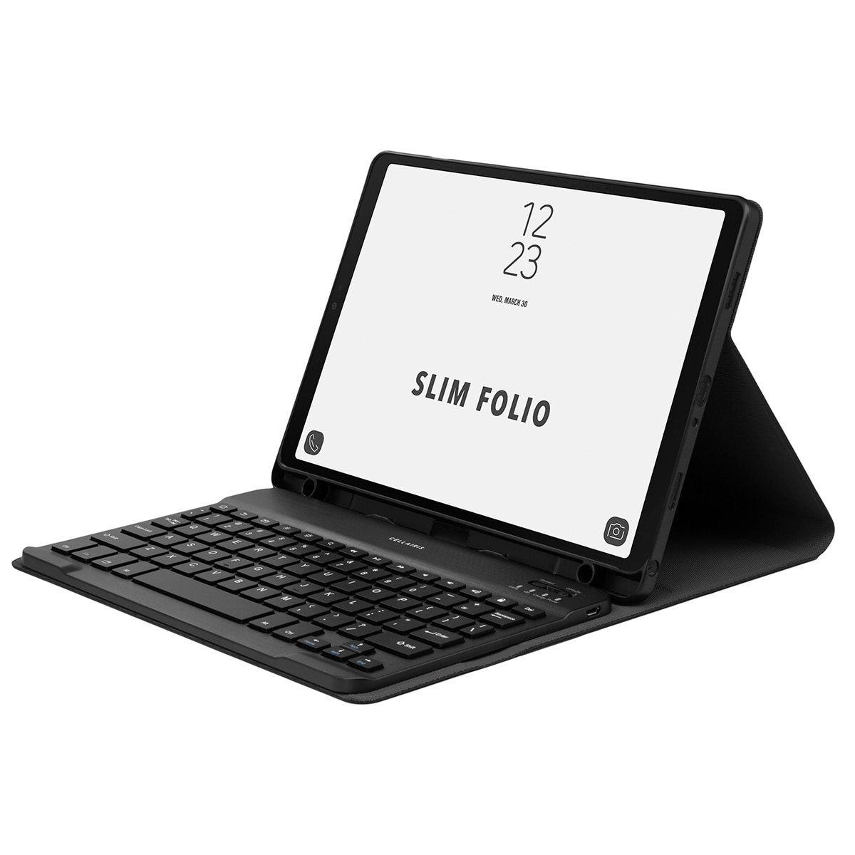 Cellairis Slim Folio Bluetooth Keyboard Case for Samsung Galaxy Tab A9+, Black