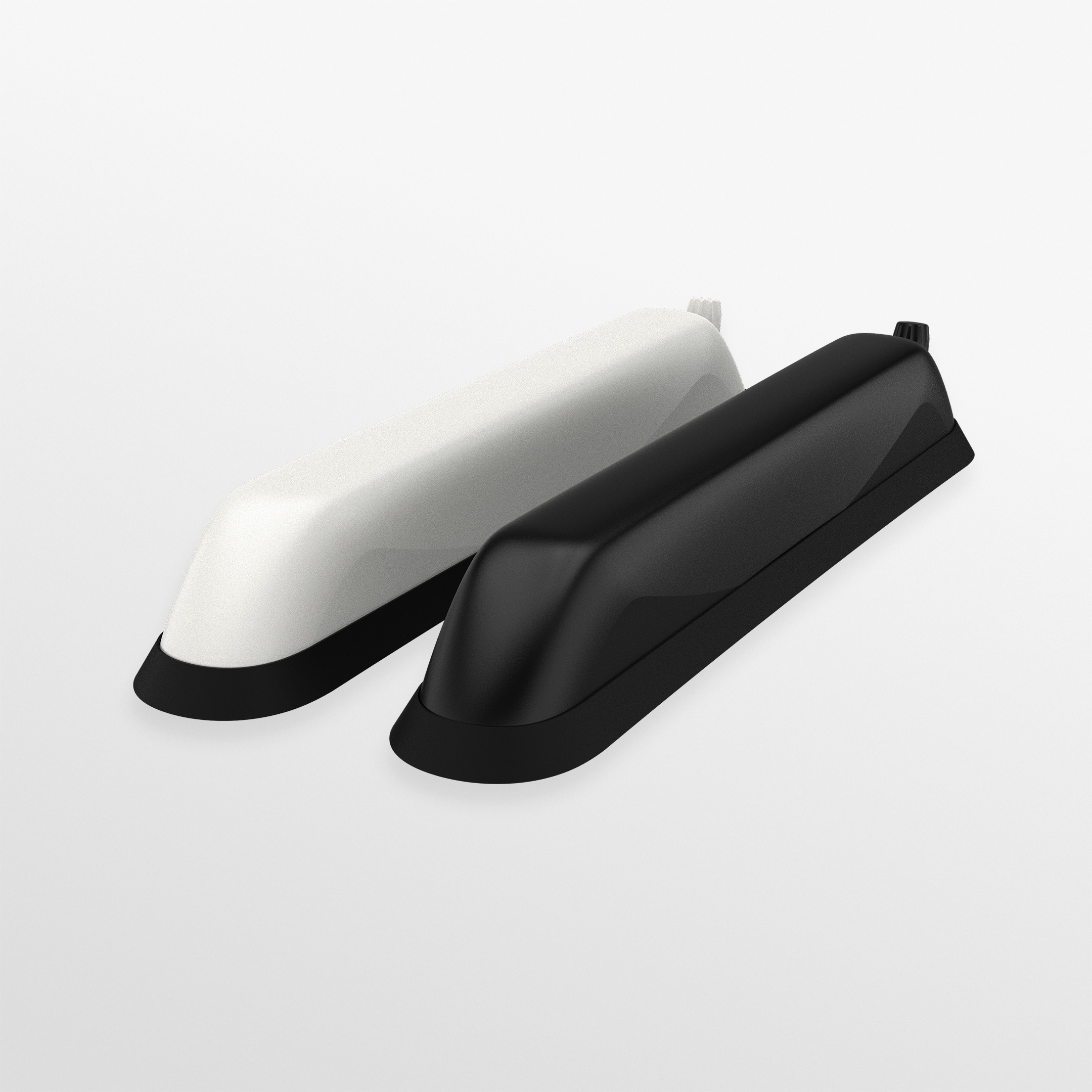 Black Panorama Reef Sharkee low-profile sharkfin vehicle antenna, the GP-IN2882 5-in-1 kit with cellular and GPS cables. — view 2