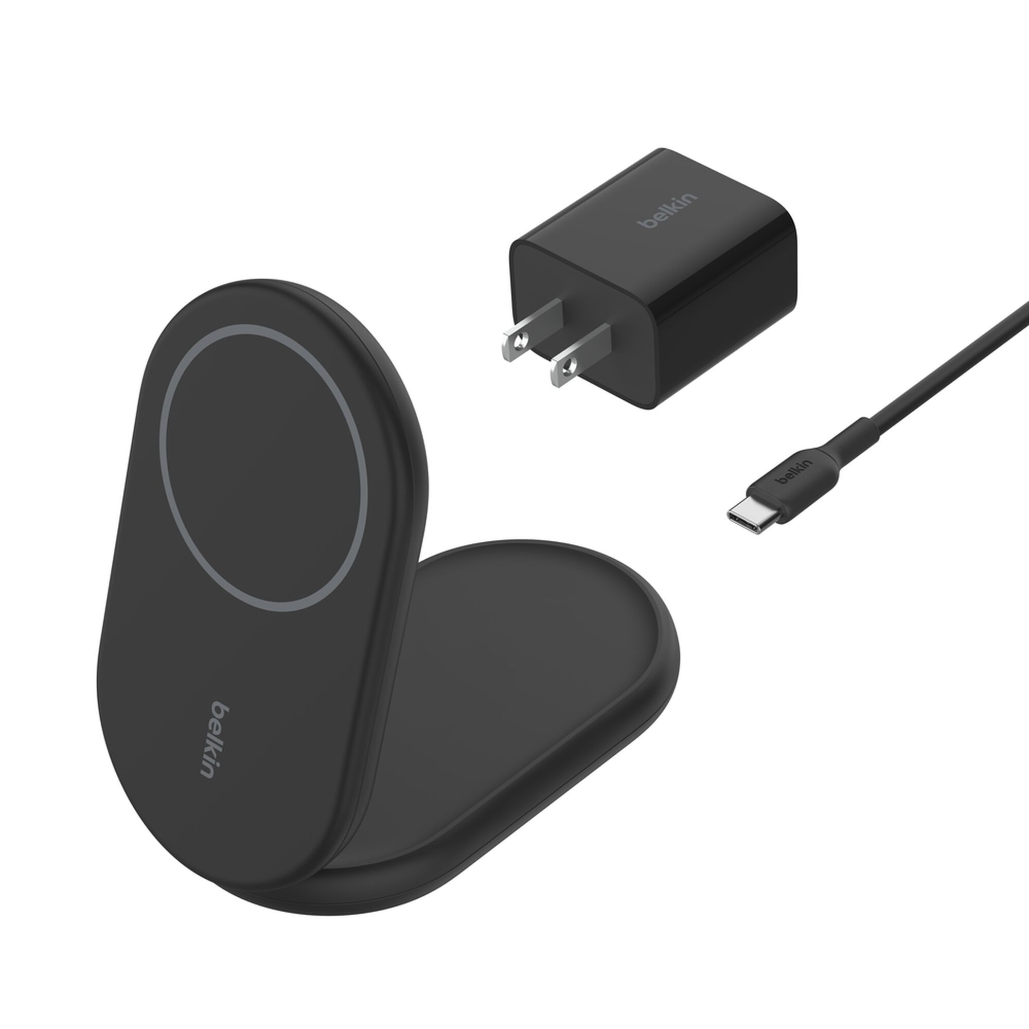 Belkin BoostCharge Qi2 15W Magnetic Foldable Wireless Charging Stand, Black