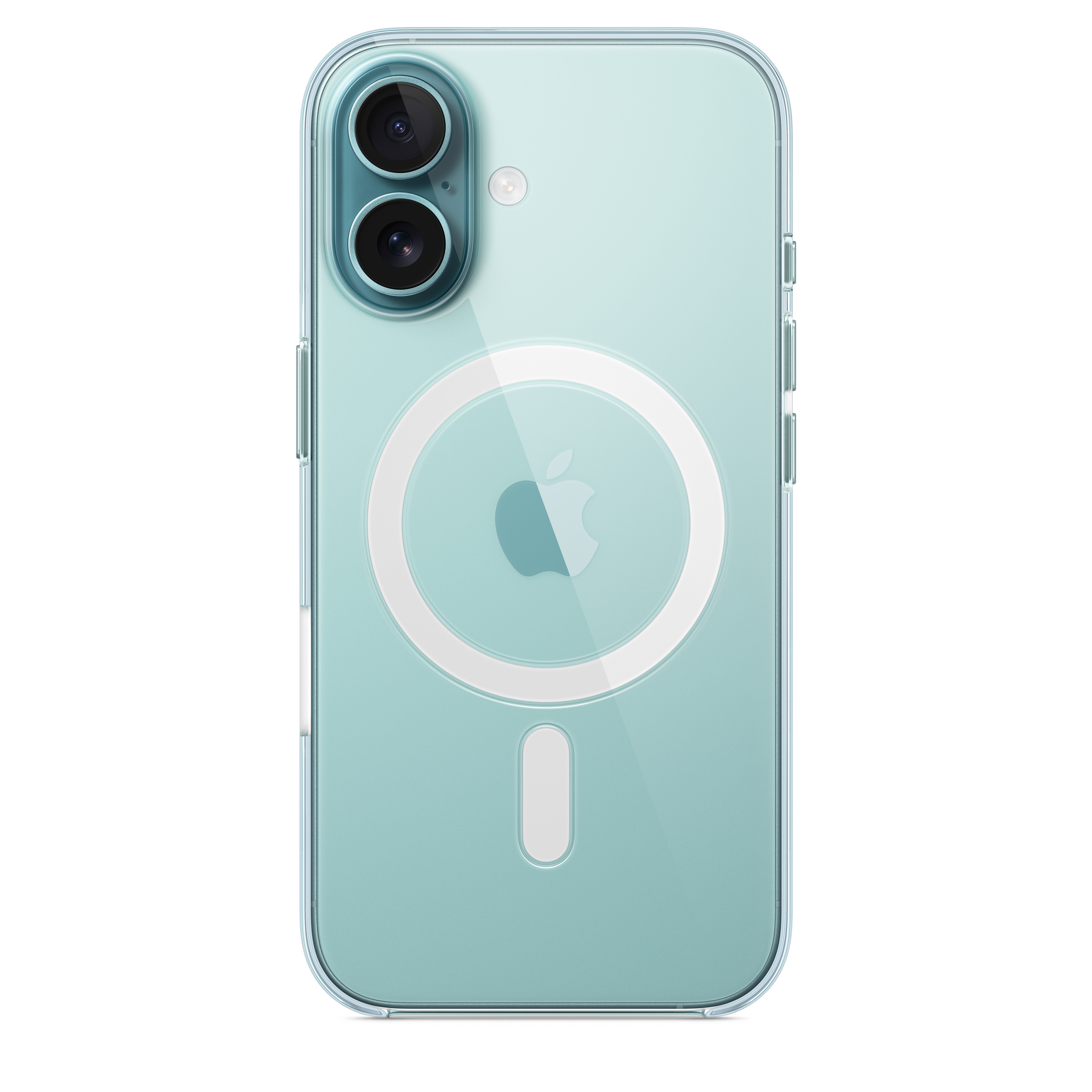 Apple iPhone 16 Clear Case with MagSafe, a transparent case showing the phone's colored finish and the MagSafe magnet ring. — view 2