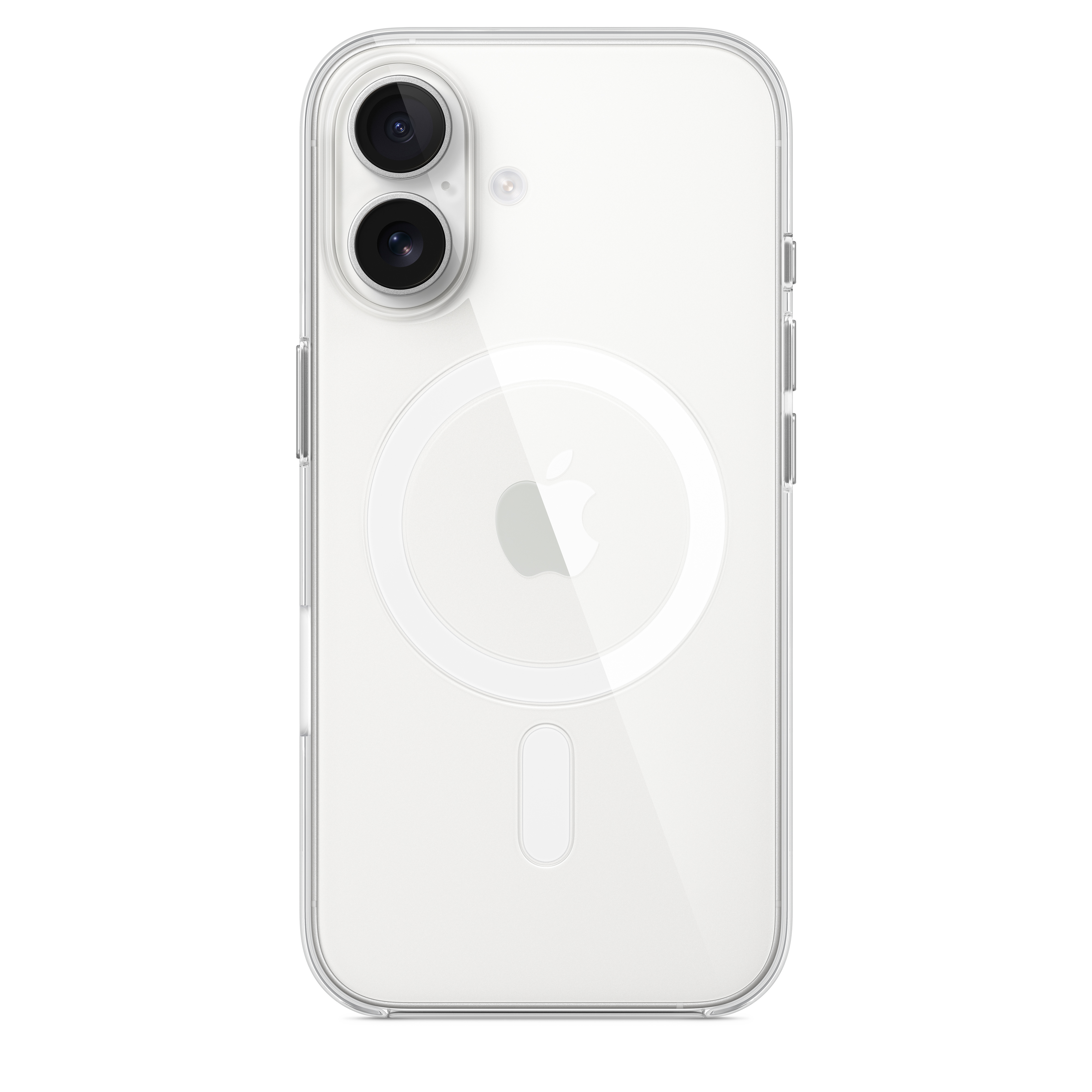 Apple iPhone 16 Clear Case with MagSafe, a transparent case showing the phone's colored finish and the MagSafe magnet ring. — view 4