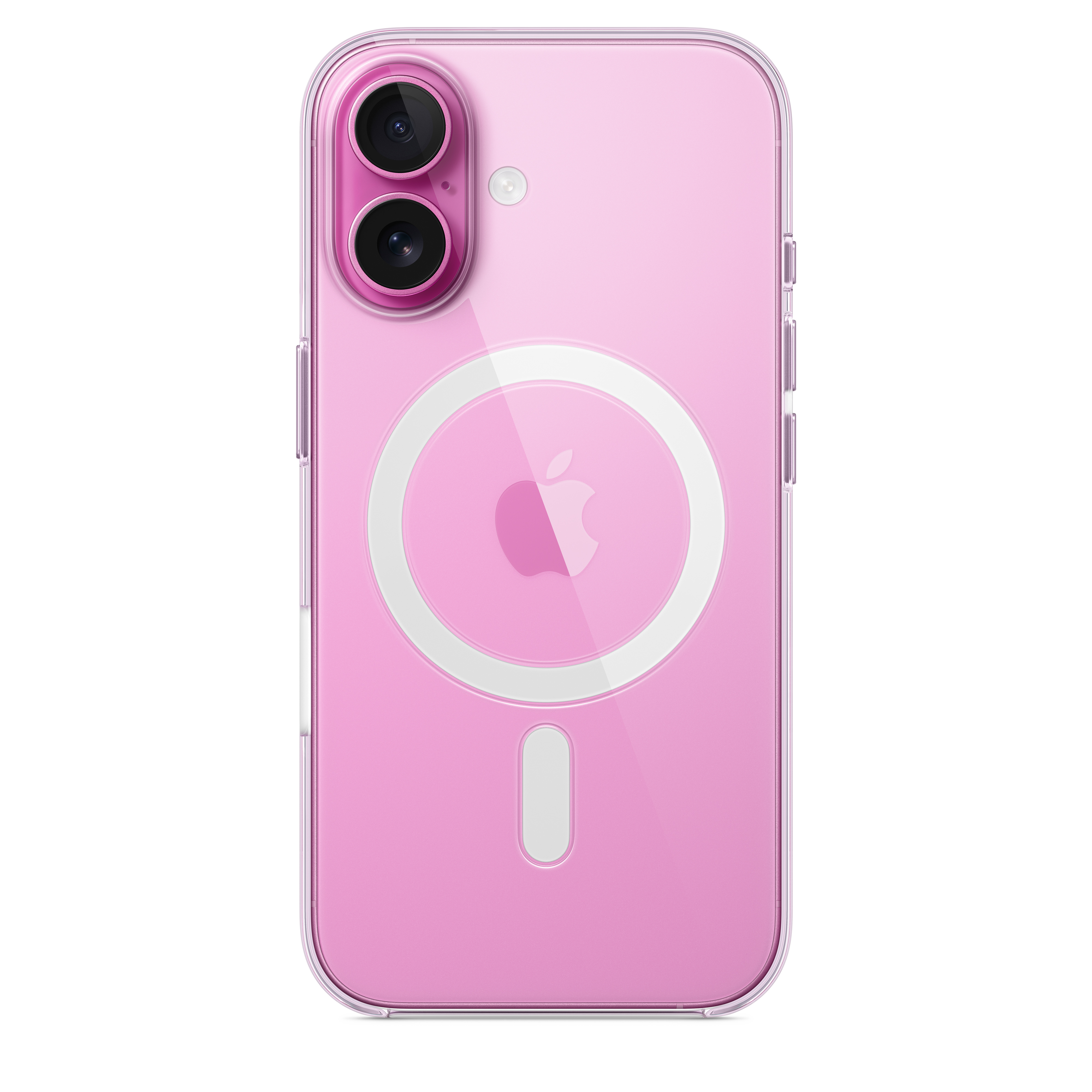 Apple iPhone 16 Clear Case with MagSafe, a transparent case showing the phone's colored finish and the MagSafe magnet ring. — view 3