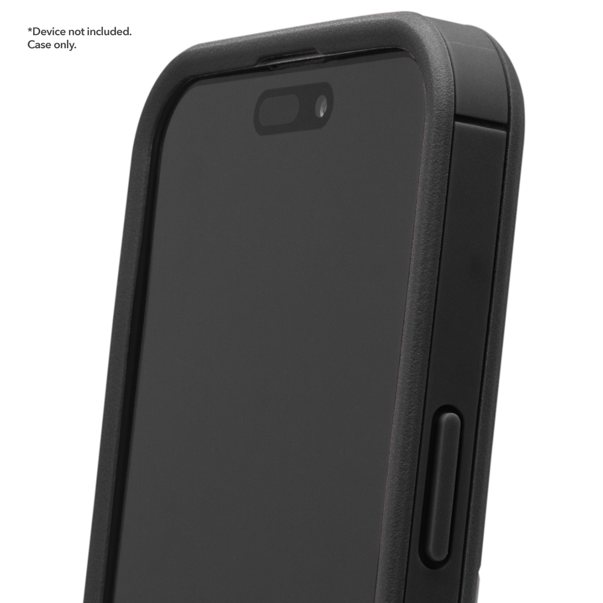 Black Cellairis Rapture Rugged MagSafe case on an Apple iPhone 15 Pro with raised camera bezel. — view 4