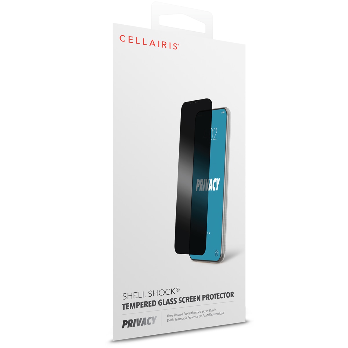Cellairis Shell Shock privacy tempered glass screen protector for the iPhone 14 Pro Max. — view 3