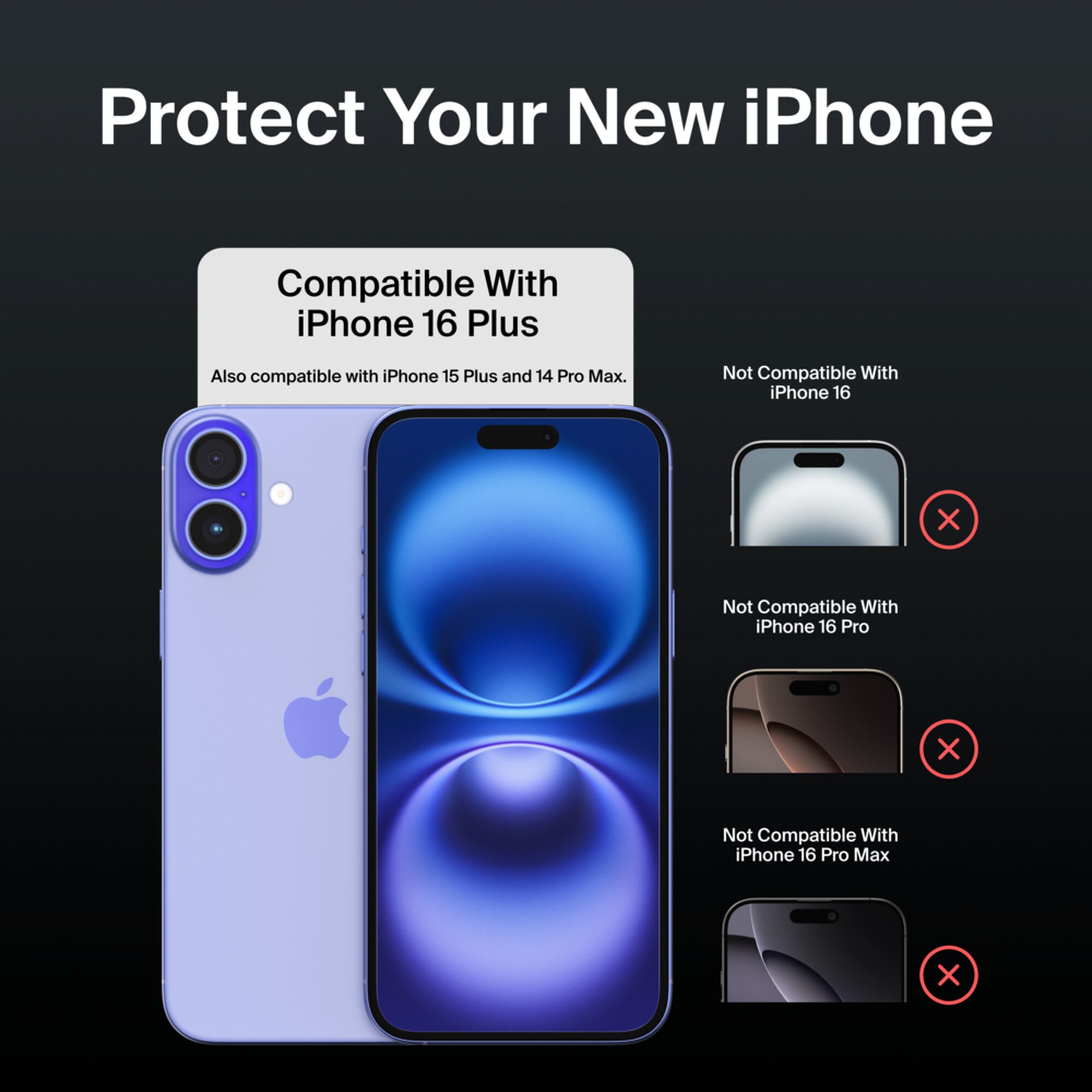 Belkin ScreenForce InvisiGlass Treated screen protector with Easy Align tray for iPhone 16 Plus, iPhone 15 Plus and iPhone 14 Pro Max. — view 2