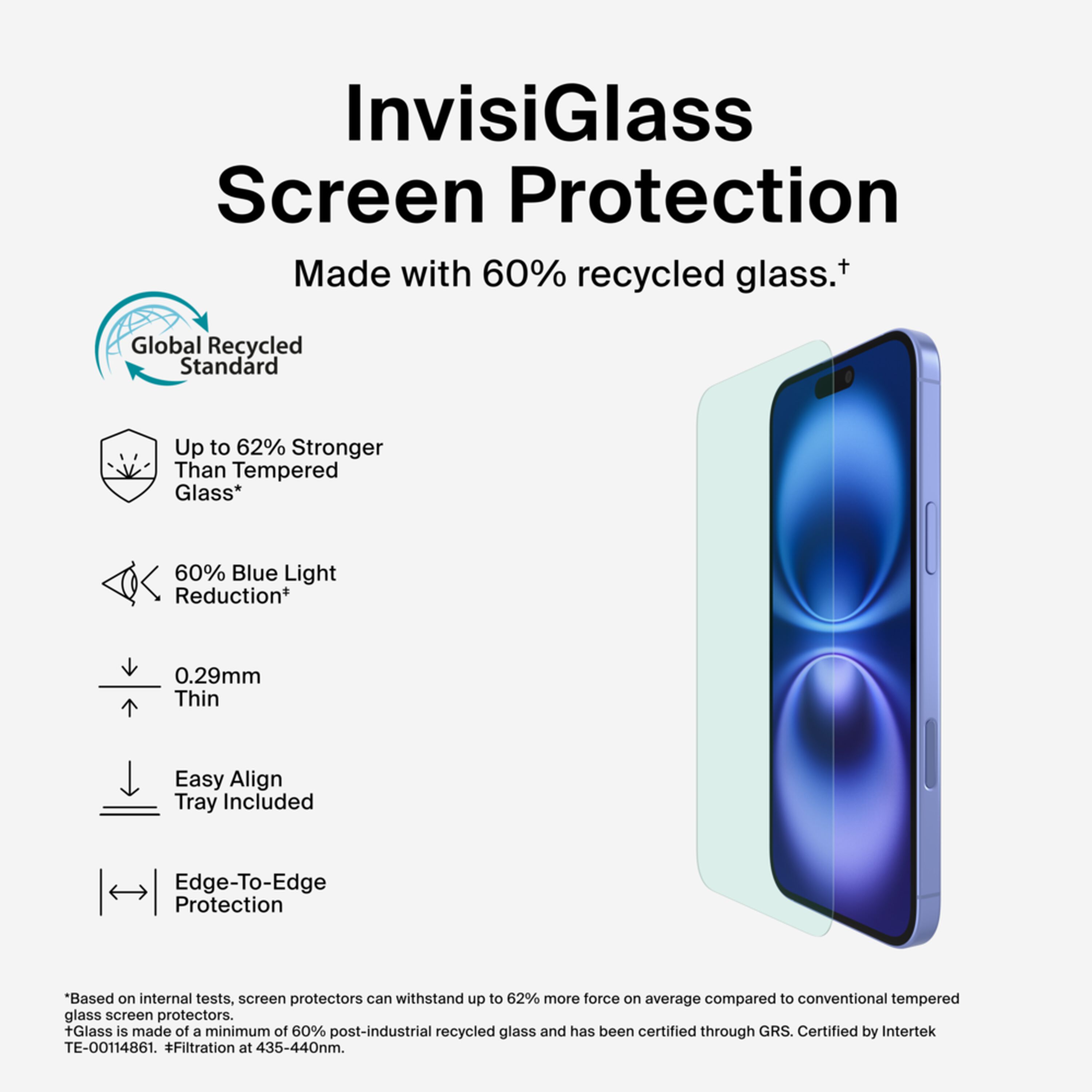Belkin InvisiGlass Blue Light Filter screen protector with Easy Align tray for a large-screen iPhone. — view 3