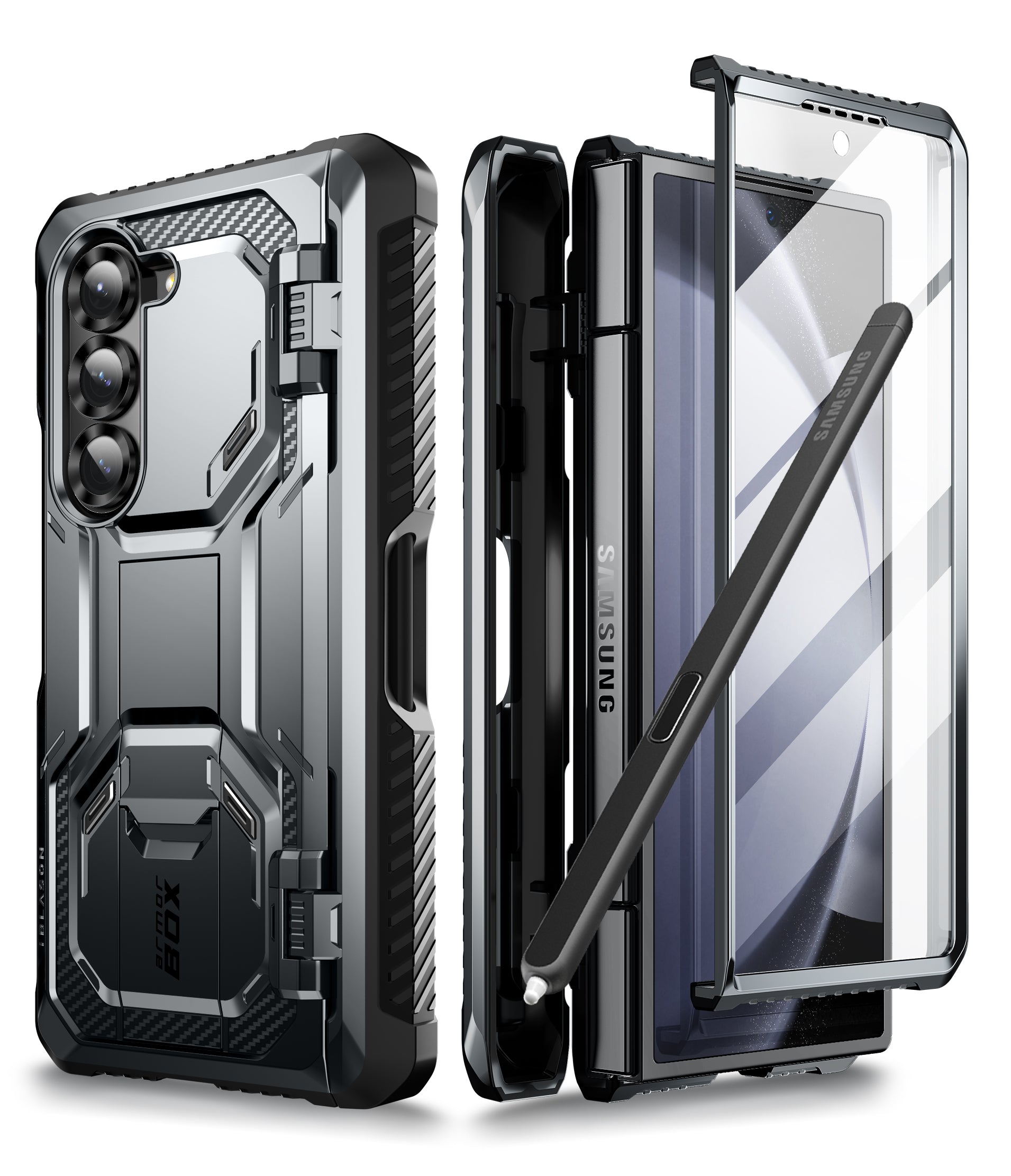 i-Blason Armorbox Galaxy Z Fold6 Case with Built-In Screen Protector and Kickstand, Black