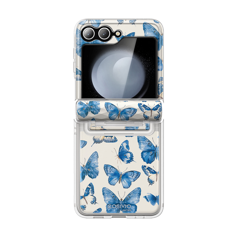 i-Blason Cosmo Classic Case for Samsung Galaxy Z Flip6 and Z Flip5 - Blue Butterfly