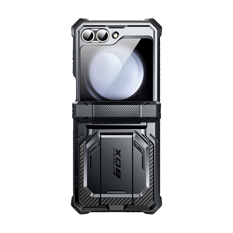 i-Blason Armorbox Rugged Case with Holster for Samsung Galaxy Z Flip6 and Z Flip5 – Black