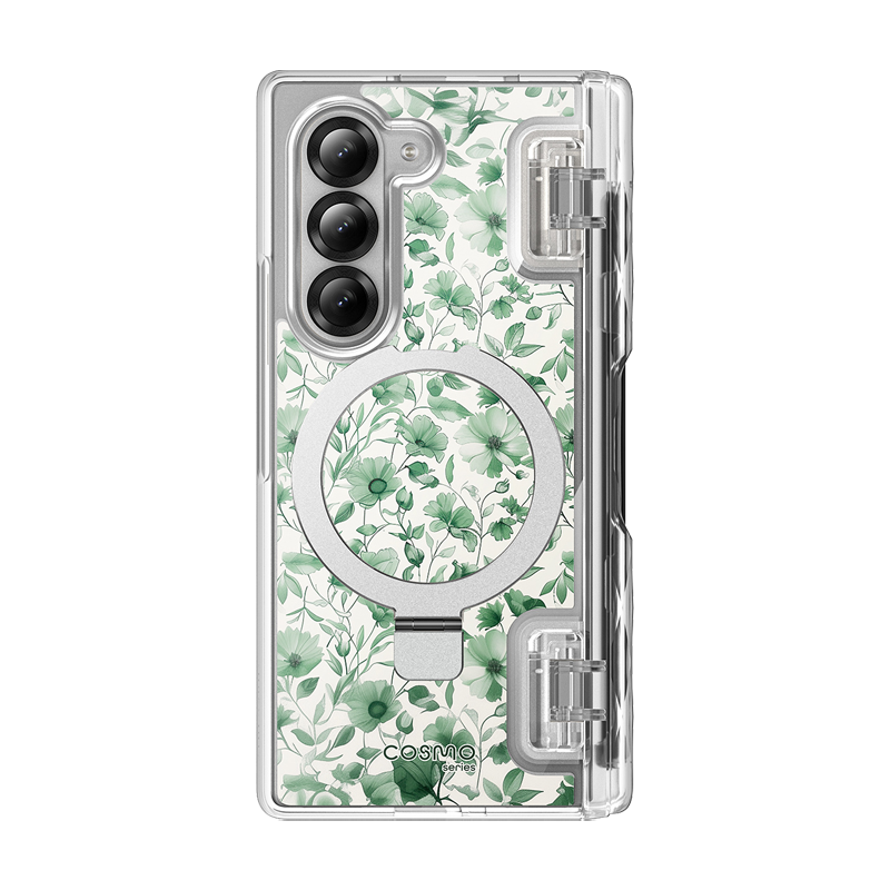 i-Blason Cosmo Pro Case for Samsung Galaxy Z Fold6 with Built-In Screen Protector – Green Floral