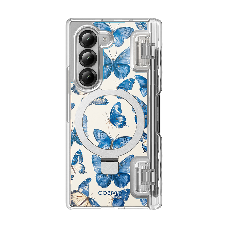 i-Blason Cosmo Pro Case for Samsung Galaxy Z Fold6 with S-Pen Holder - Blue Butterfly