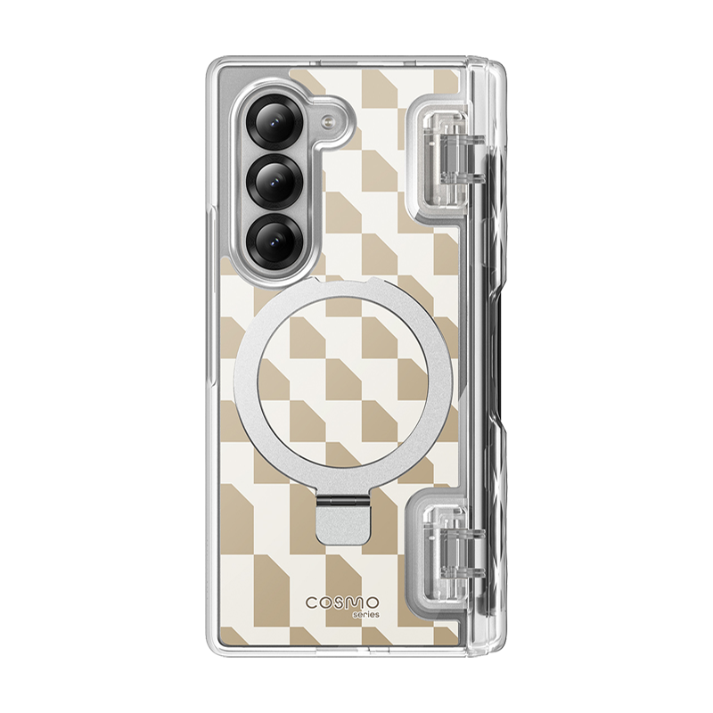 i-Blason Cosmo Pro Case for Samsung Galaxy Z Fold6 with S-Pen Holder - Brown Checker