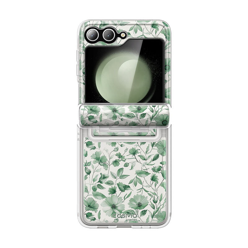 i-Blason Cosmo Classic Case for Samsung Galaxy Z Flip6 and Z Flip5 - Green Floral