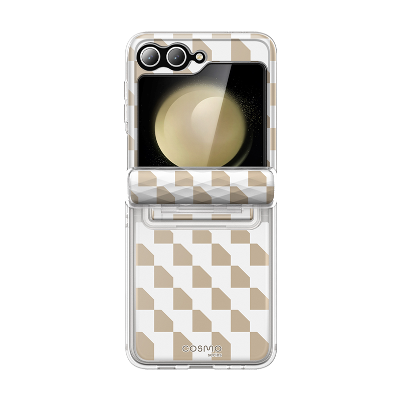 i-Blason Cosmo Classic Case for Samsung Galaxy Z Flip6 and Z Flip5 - Brown Checker