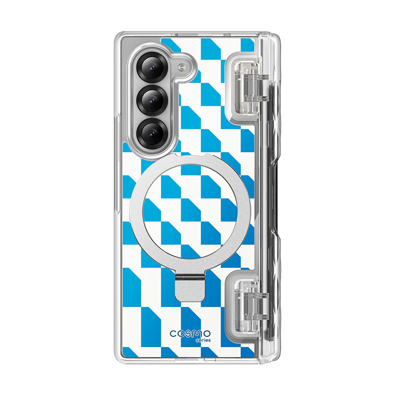 i-Blason Cosmo Pro Case for Samsung Galaxy Z Fold6 with S-Pen Holder - Blue Checker