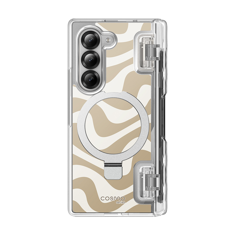 i-Blason Cosmo Pro Case for Samsung Galaxy Z Fold6 with Built-in Screen Protector - Beige Swirl
