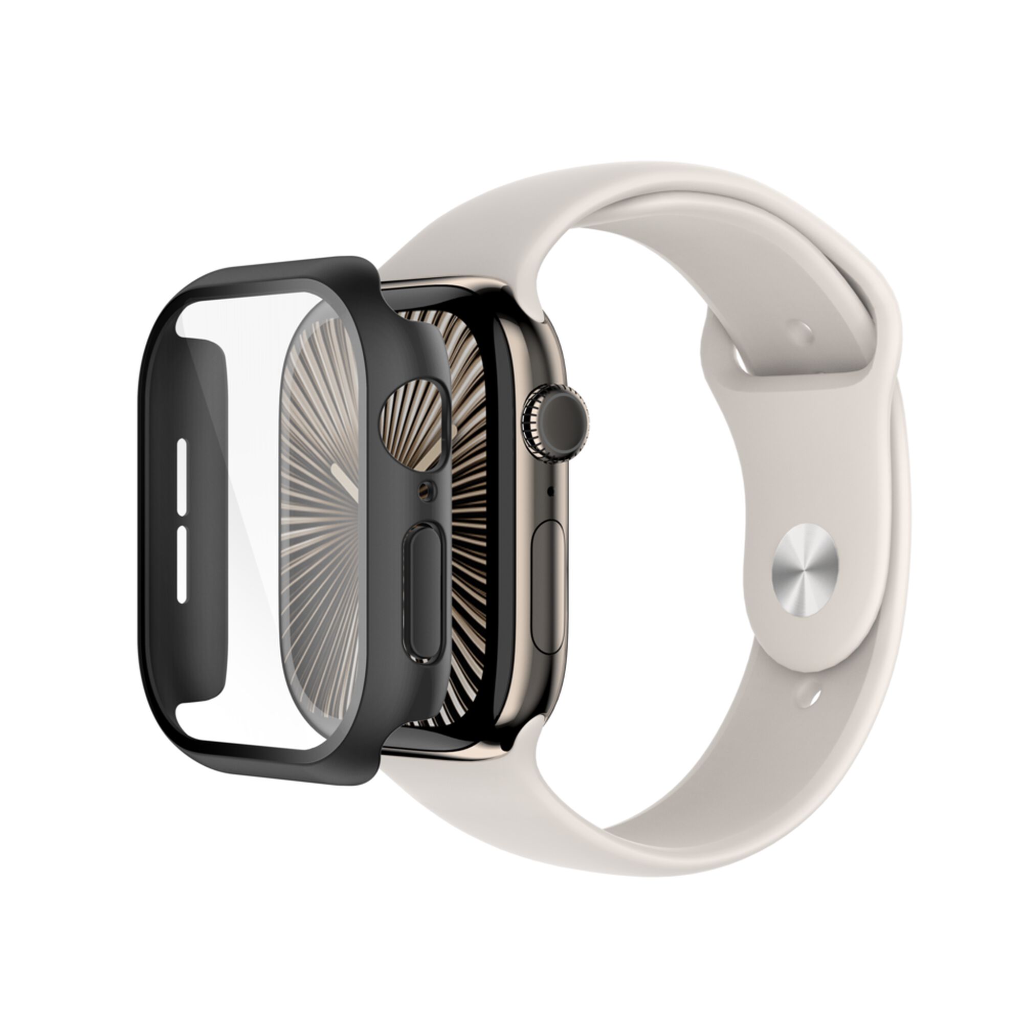 Belkin ScreenForce TemperedCurve 2-in-1 Screen Protector and Bumper for Apple Watch Series 10 (46mm), Black