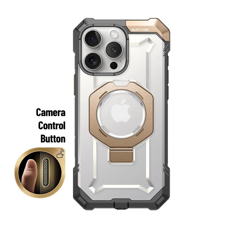 SUPCASE UB Grip MagSafe Case with Ring Kickstand for iPhone 16 Pro, Gold