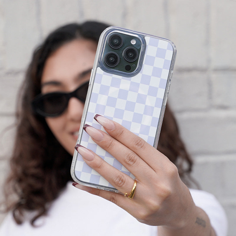 i-Blason Halo Mag MagSafe Case for iPhone 16 Pro - Purple Checkers
