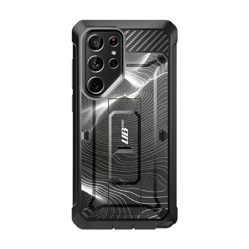 SUPCASE Unicorn Beetle Pro Rugged Case with Holster for Samsung Galaxy S24 Ultra – Black Ripple