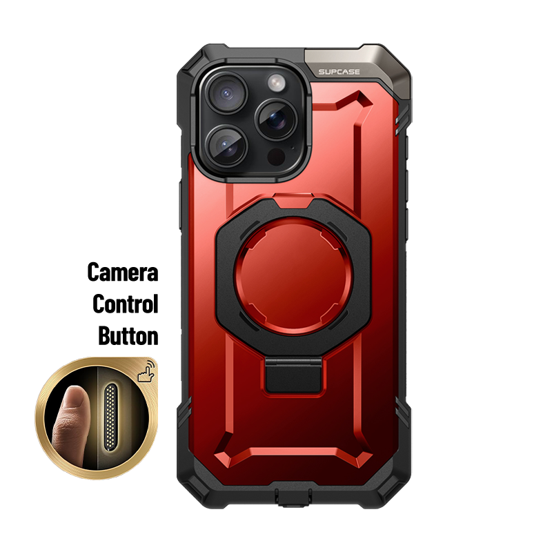 SUPCASE UB Grip MagSafe Case with Camera Control Button for iPhone 16 Pro, Metallic Red