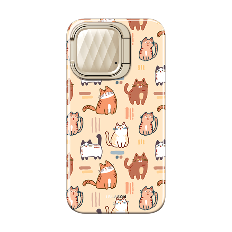 i-Blason Cosmo Mag MagSafe Case with Camera Cover Kickstand for iPhone 15, 14 and 13 (6.1-inch), Cats