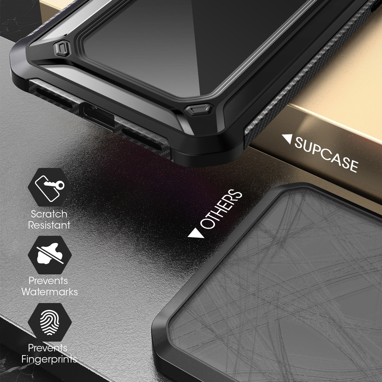 SUPCASE Unicorn Beetle Exo full-body case with built-in screen protector and black bumper on an Apple iPhone 12 Pro Max. — view 6