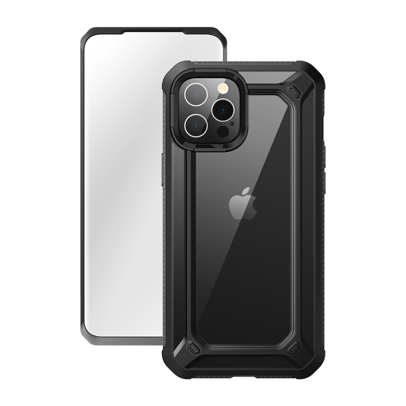 SUPCASE Unicorn Beetle Exo Clear Case with Screen Protector for iPhone 12 Pro Max (6.7-Inch), Black
