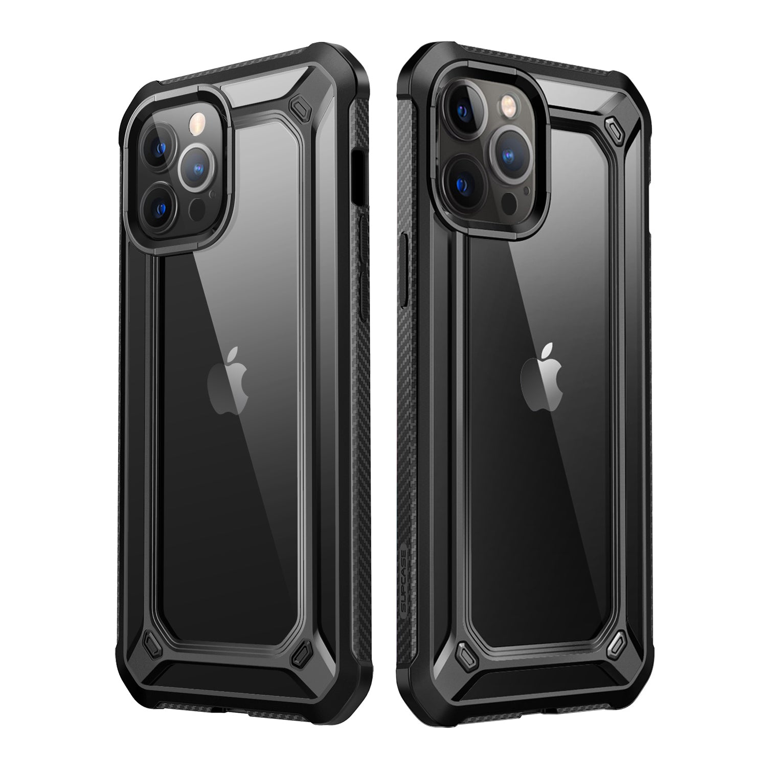 SUPCASE Unicorn Beetle Exo full-body case with built-in screen protector and black bumper on an Apple iPhone 12 Pro Max. — view 3