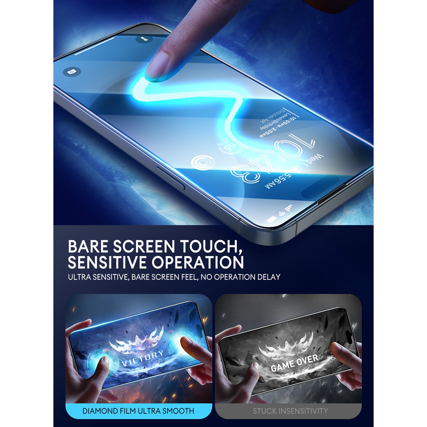 Clear i-Blason 2.5D tempered glass screen protector shown on an iPhone 15 6.1-inch display. — view 6