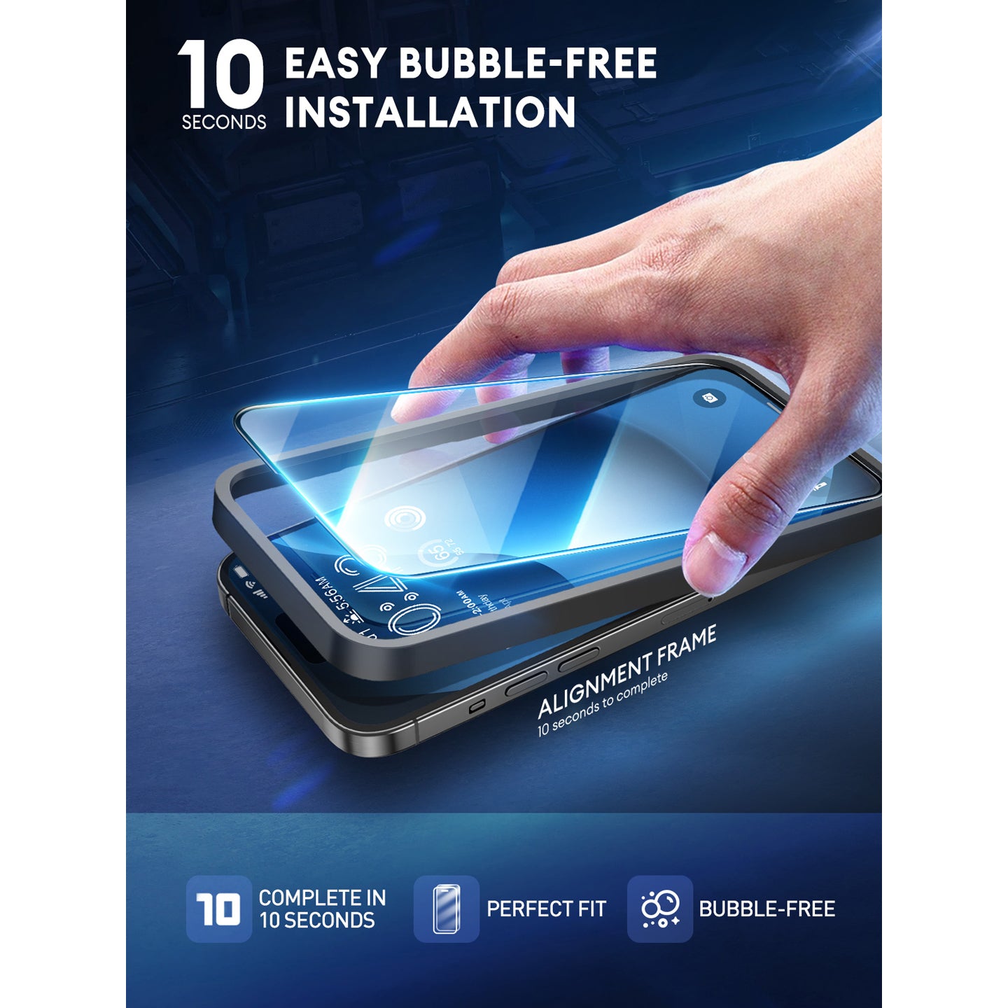 Clear i-Blason 2.5D tempered glass screen protector shown on an iPhone 15 6.1-inch display. — view 5