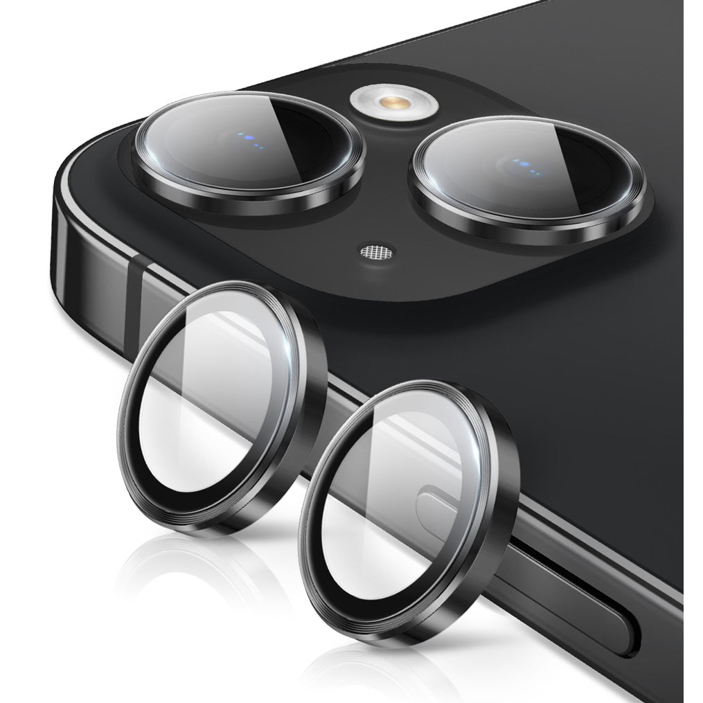 i-Blason black tempered glass camera lens protector for iPhone 15 and iPhone 15 Plus. — view 2