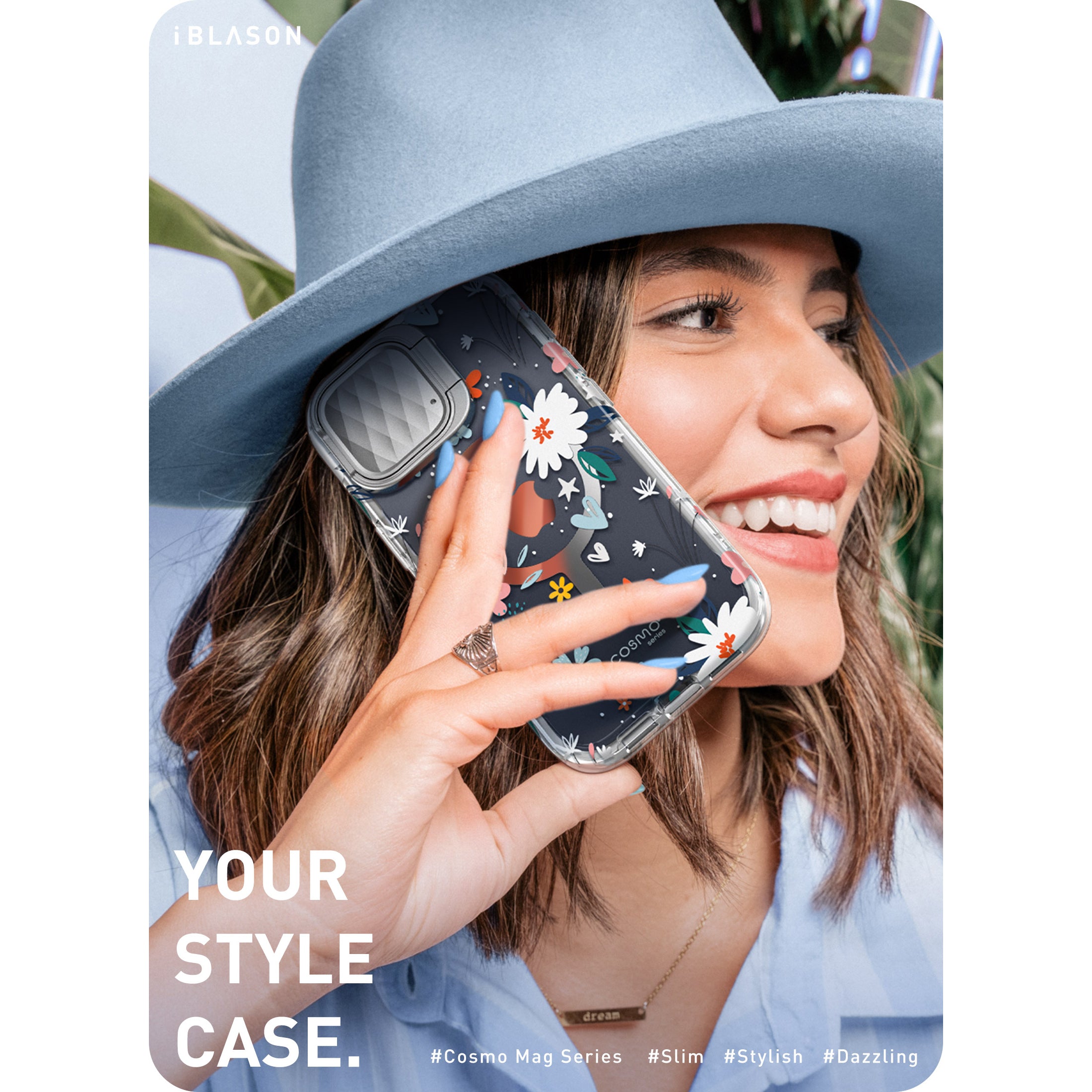 i-Blason Cosmo Mag case with a multicolour Paint design on an iPhone 15 Pro Max. — view 7