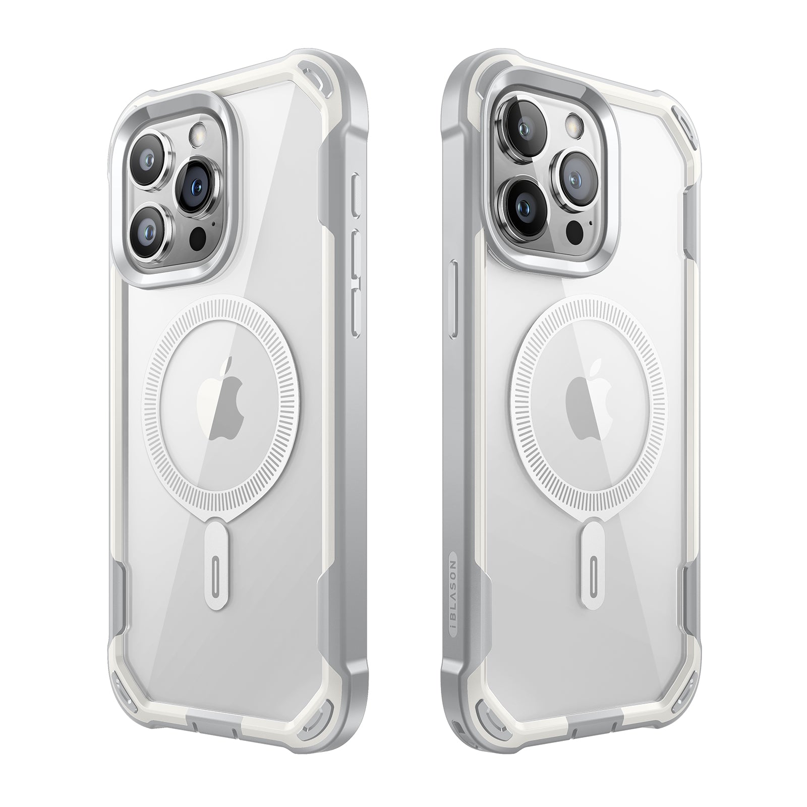 White i-Blason Ares Mag full-body case on an iPhone 15 Pro Max. — view 8