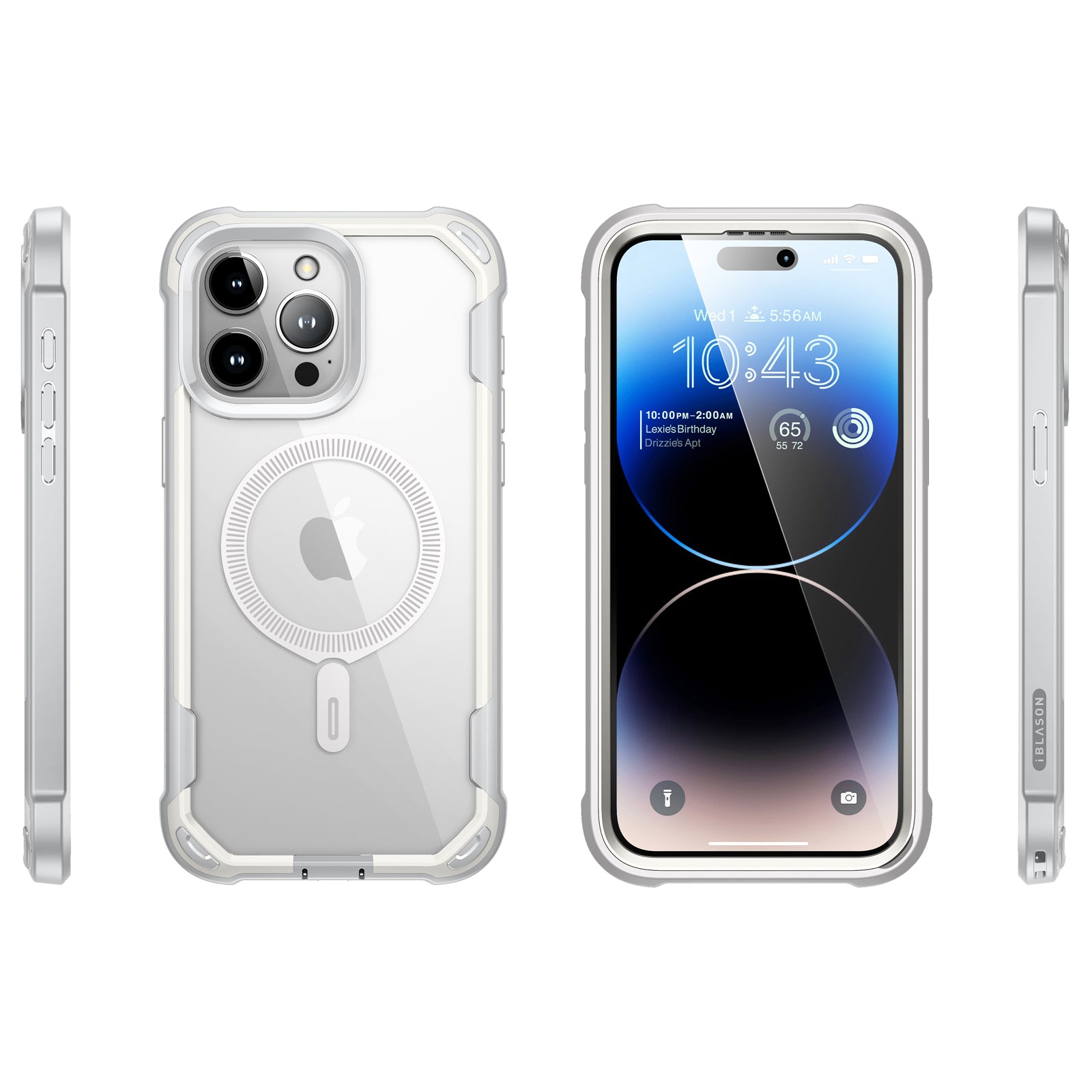 White i-Blason Ares Mag full-body case on an iPhone 15 Pro Max. — view 9