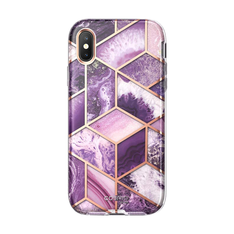 i-Blason Cosmo Case with Built-In Screen Protector for iPhone XS Max – Marble Purple