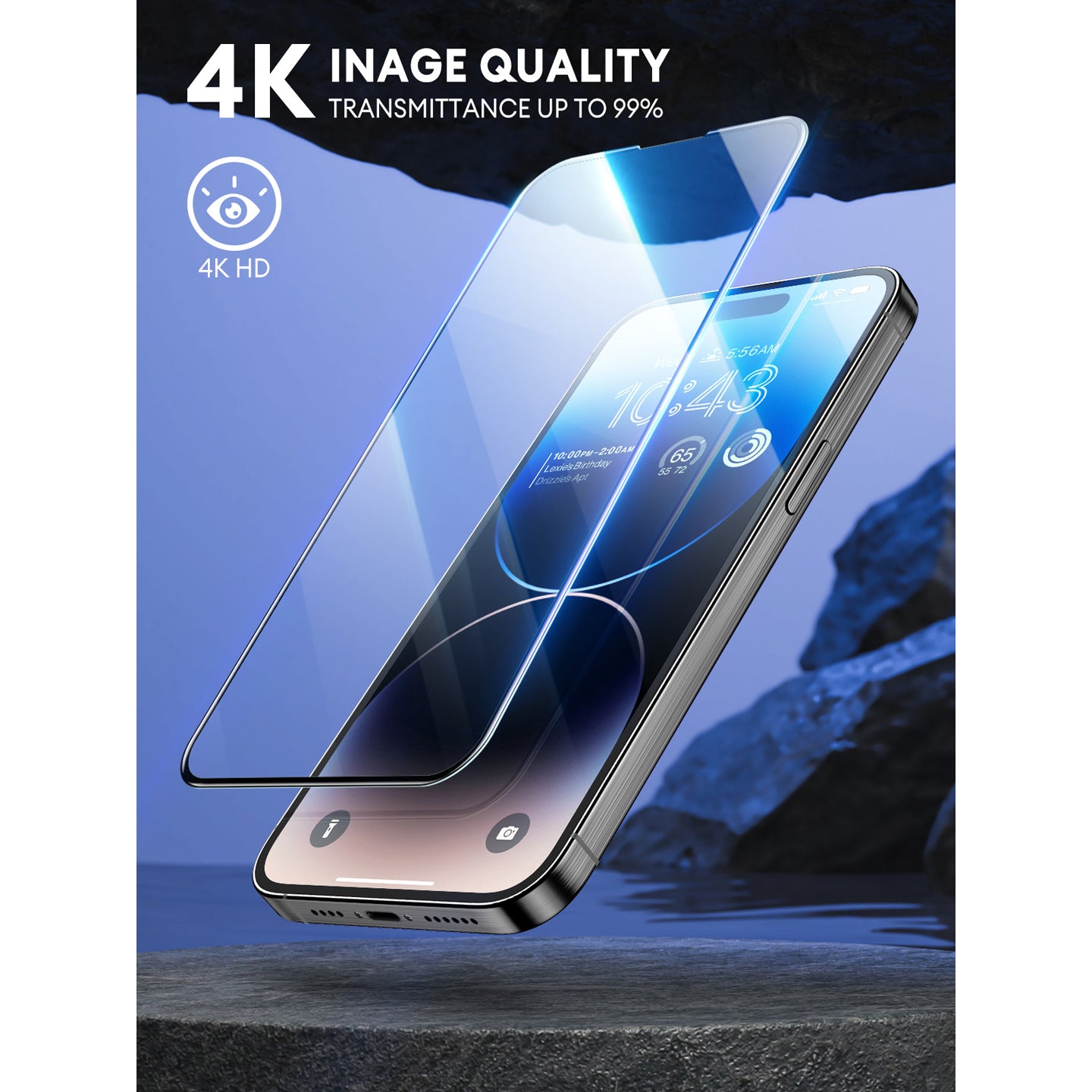 i-Blason clear 2.5D tempered glass screen protector two-pack for iPhone 15 Pro. — view 4