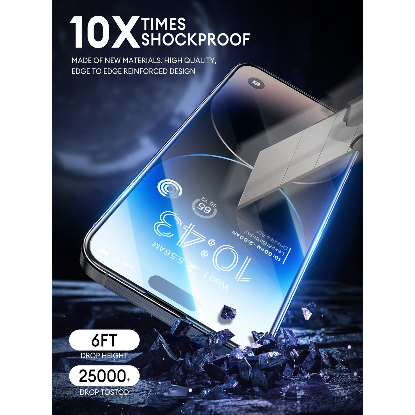 i-Blason clear 2.5D tempered glass screen protector two-pack for iPhone 15 Pro. — view 3
