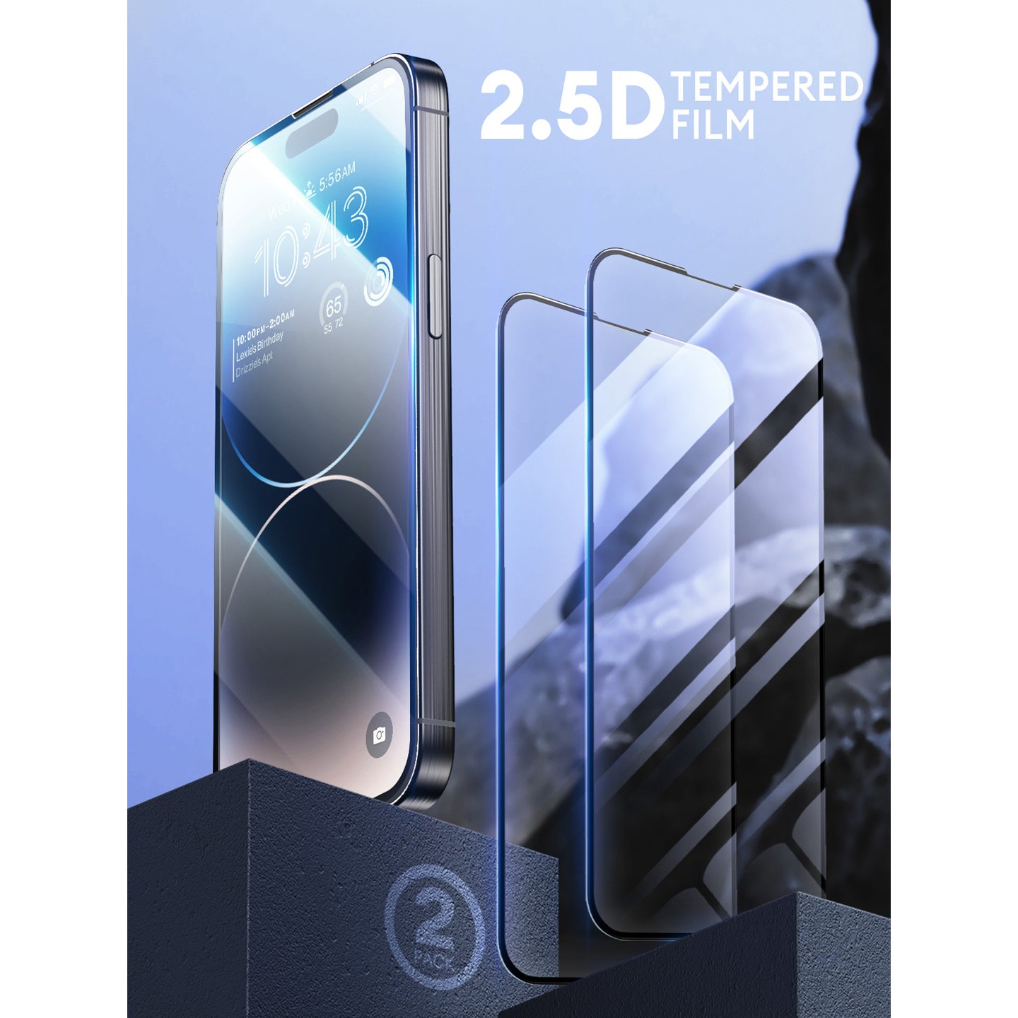 i-Blason clear 2.5D tempered glass screen protector two-pack for iPhone 15 Pro. — view 9