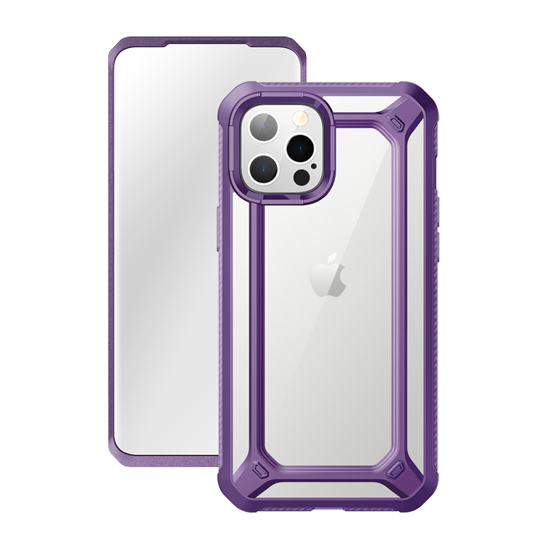 SUPCASE Unicorn Beetle Exo Clear Case with Screen Protector for iPhone 12 Pro Max, Purple