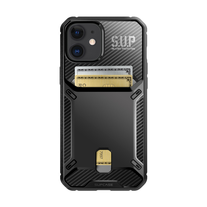 SUPCASE Unicorn Beetle Vault Wallet Case for iPhone 12 mini (5.4-Inch), Black