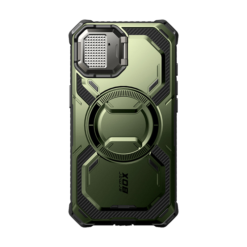 i-Blason Armorbox Rugged Case with Built-In Screen Protector for iPhone 16e – Dark Green