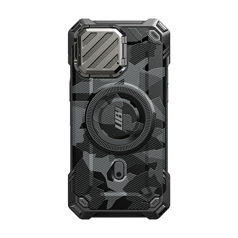 SUPCASE Unicorn Beetle MAG XT MagSafe Case with Camera Cover Kickstand for iPhone 15 Pro Max, Shadow